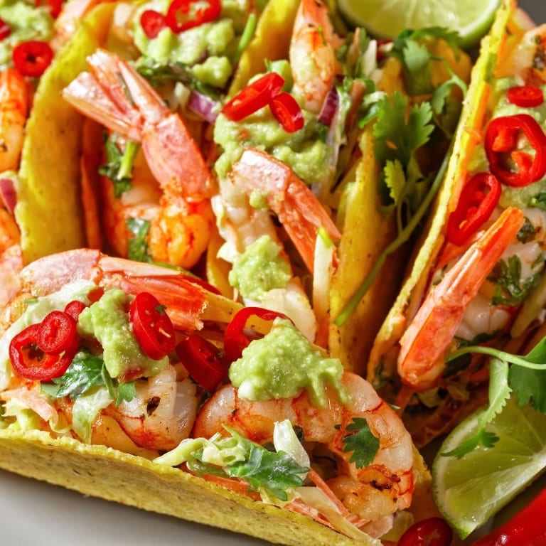 Savor Our Shrimp Tacos